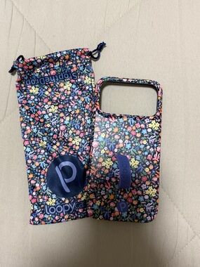 Loopy Case Floral Navy Multicolor Phone Case with Loop